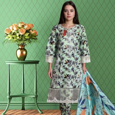 All-Over Printed Lawn 3-Piece Suit