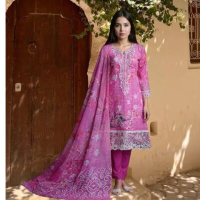 Embroidered Cotton Suit – 3-Piece Comfort with Style