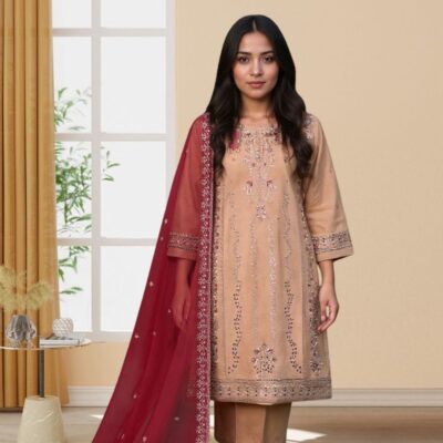 Stitched Embroidered 3-Piece – Timeless Grace in Every Stitch