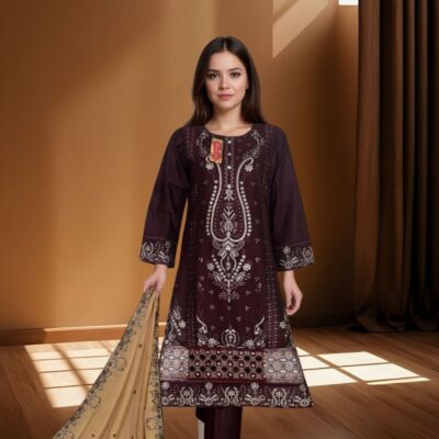 Gracefully Yours – Cotton Suit with Chiffon