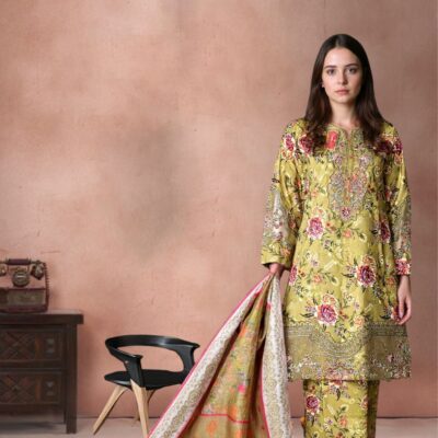 Stitched 3-Piece Lawn Suit – All Over Printed |  Summer Collection