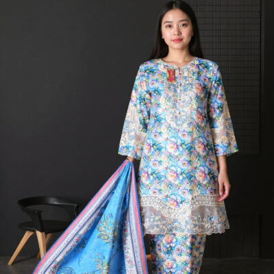 Graceful All-Over Printed Lawn Suit – 3-Piece Set for Everyday